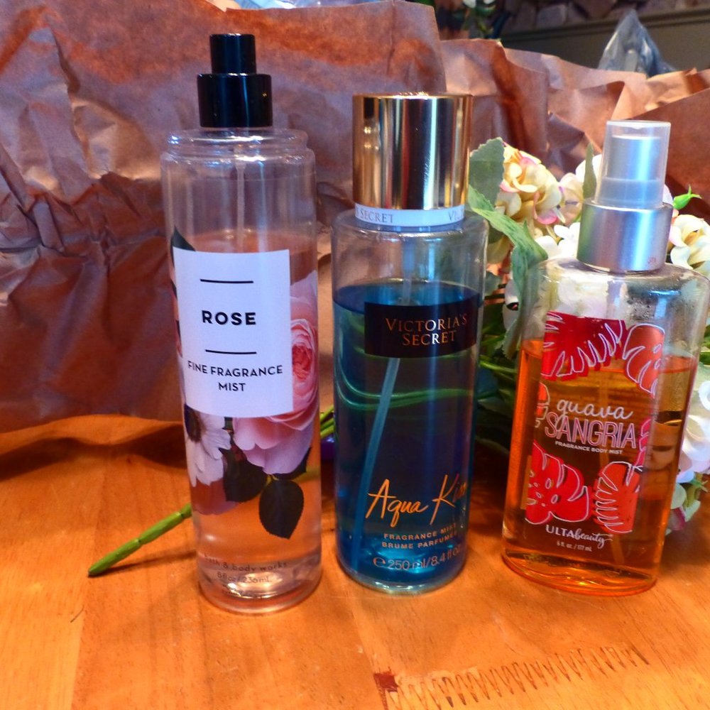 LOT OF 3 UNIQUE BODY MIST SPRAYS-VICTORIA'S SECRET- ULTA & BBW-BATH & BODY WORKS